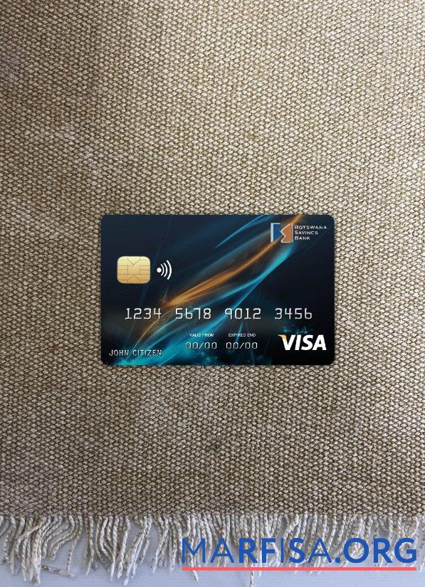 Downloadable Botswana Savings bank visa card photolook front download for verification